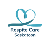 Respite Care Saskatoon logo with a blue ribbon heart design